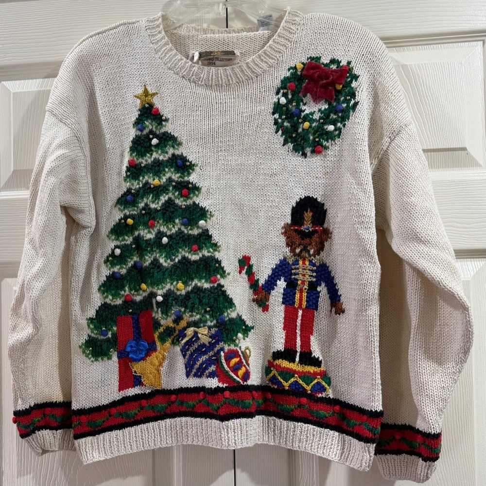 Vintage Marisa Christina 1994 Christmas Sweater Size Petite Large